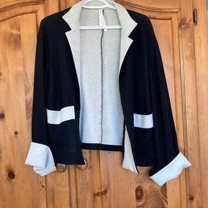 Black with cream accents blazer
